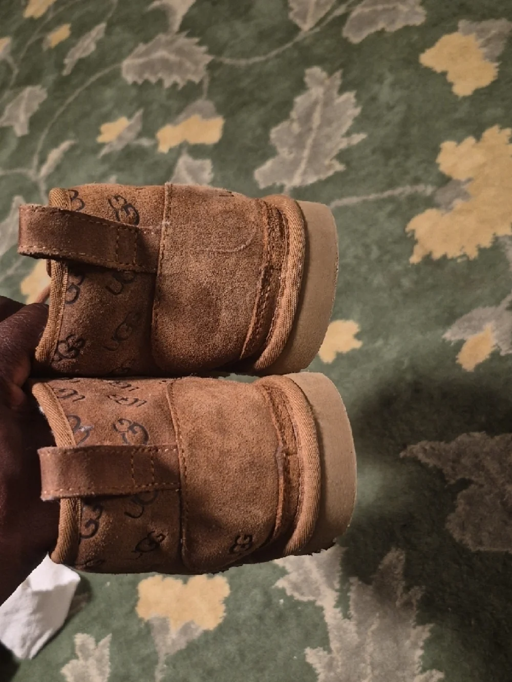 UGG Kids Chestnut Suede Logo Ankle Boots